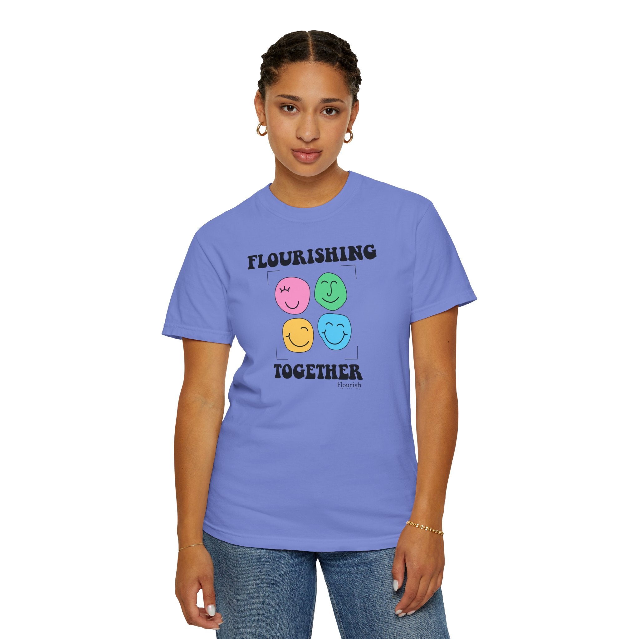 Faces Flourishing Together T-Shirt - Flourish Therapy Collection